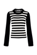 Pullover Jane Birkin femme Raye noir/blanc vue de face