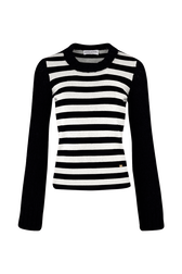 Women Jane Birkin Sweater Black/white front view
