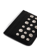 Leather card case with studs Black details view 1