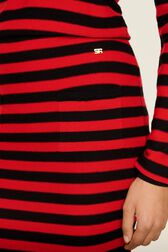 Women Poor Boy Striped Wool Maxi Skirt Black/red details view 2