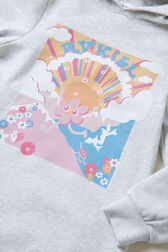 Robe à capuche fille molleton Gris vue de détail 2