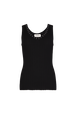 Ribbed tank top Black front view