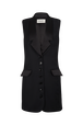 Robe tailleur sans manches en laine froide Noir vue de face