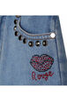 Denim Girl Shorts Raw details view 2