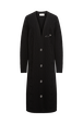 Cardigan long torsadé en laine Noir vue de face