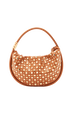 Sac Domino medium en cuir et studs Marron vue de face