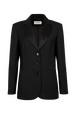 Veste tailleur en laine froide Noir vue de face