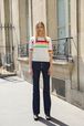 Knitted Short Sleeve Sweater White details view 1