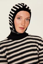 Women Big Poor Boy Striped Sweater Black/white details view 4