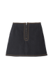 Women Denim Short Skirt Black back view