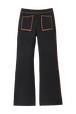 Women Wool Double Face Pants Black front view