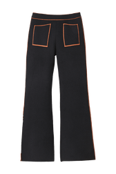 Pantalon double face laine femme Noir vue de face