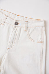 Pantalon cargo droit fille toile - BONTON x Sonia Rykiel Creme vue de détail 3