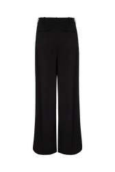 Women Viscose Loose-Fit Trousers Black back view