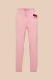 Women Mouth Print Jogging Pants Pink front view