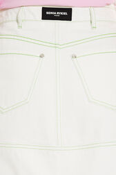 Asymmetrical denim skirt Ecru details view 2