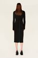 Women Two-Tone Long Skirt Black back worn view