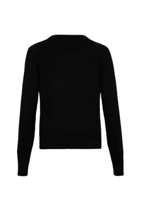 Pull motif strass femme Noir vue de dos