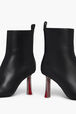 Black Leather Ankle Boots With Rhinestone Heels Black details view 2