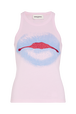 Tank top in cotton jersey Doll pink front view