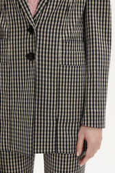 Veste longue en jersey Carreaux noir/blanc vue de détail 2