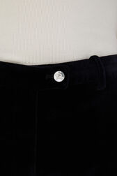 Velvet cigarette trousers Black details view 2
