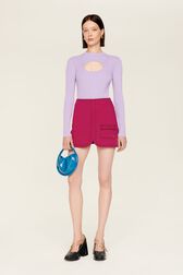 Top goutte uni femme Lilas vue de détail 3