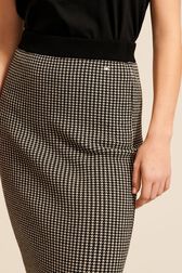 Women Houndstooth Midi Skirt Black details view 2