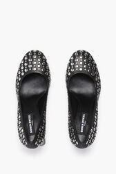 Black Leather Pumps With Studs Black details view 4