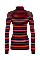 Pull rayée col roulé en laine Raye multico vue de dos