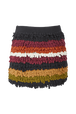 Women Bouclette Wool Short Skirt Multico crea striped back view