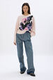 Pleated Jeans Raw front worn view