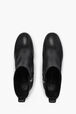 Black Leather Ankle Boots With Rhinestone Heels Black details view 4
