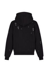 Hoodie with surrealist motifs Black back view