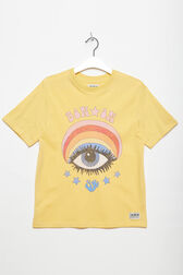 BONTON x Sonia Rykiel Printed Cotton Girl Oversized T-shirt Yellow details view 5
