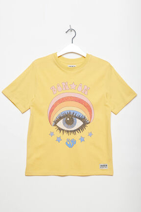 T-shirt fille coton oversize BONTON x Sonia Rykiel  Jaune vue de détail 5