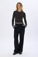 Pull à rayures de strass Multico vue portée de face