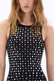 Asymmetrical tank dress in jersey with studs Black details view 1