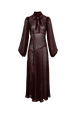 Pussybow Maxi Dress Claret front view