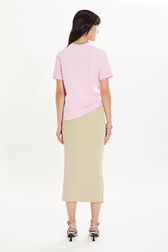 Short-sleeved crew-neck t-shirt in cotton jersey Pink back worn view