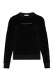 Women Velvet Sweatshirt Black front view