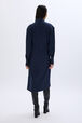 Cotton flannel shirt dress Blue back worn view