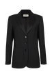 Veste tailleur en laine froide Noir vue de face