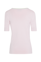 Pull décolleté V coloré viscose femme Baby rose vue de dos