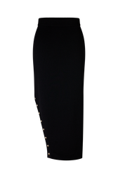 Jupe asymétrique à studs Noir vue de face