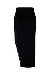 Jupe asymétrique à studs Noir vue de face