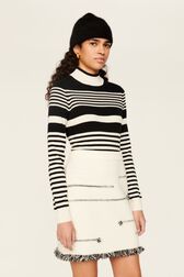 Mini jupe laine intarsia charms femme Ecru vue de détail 1