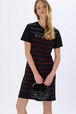 Domino mini bag in sequins Black front worn view