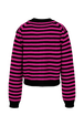 Women Big Poor Boy Striped Cardigan Black/fuchsia back view