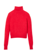 Women Mohair Turtleneck Red back view